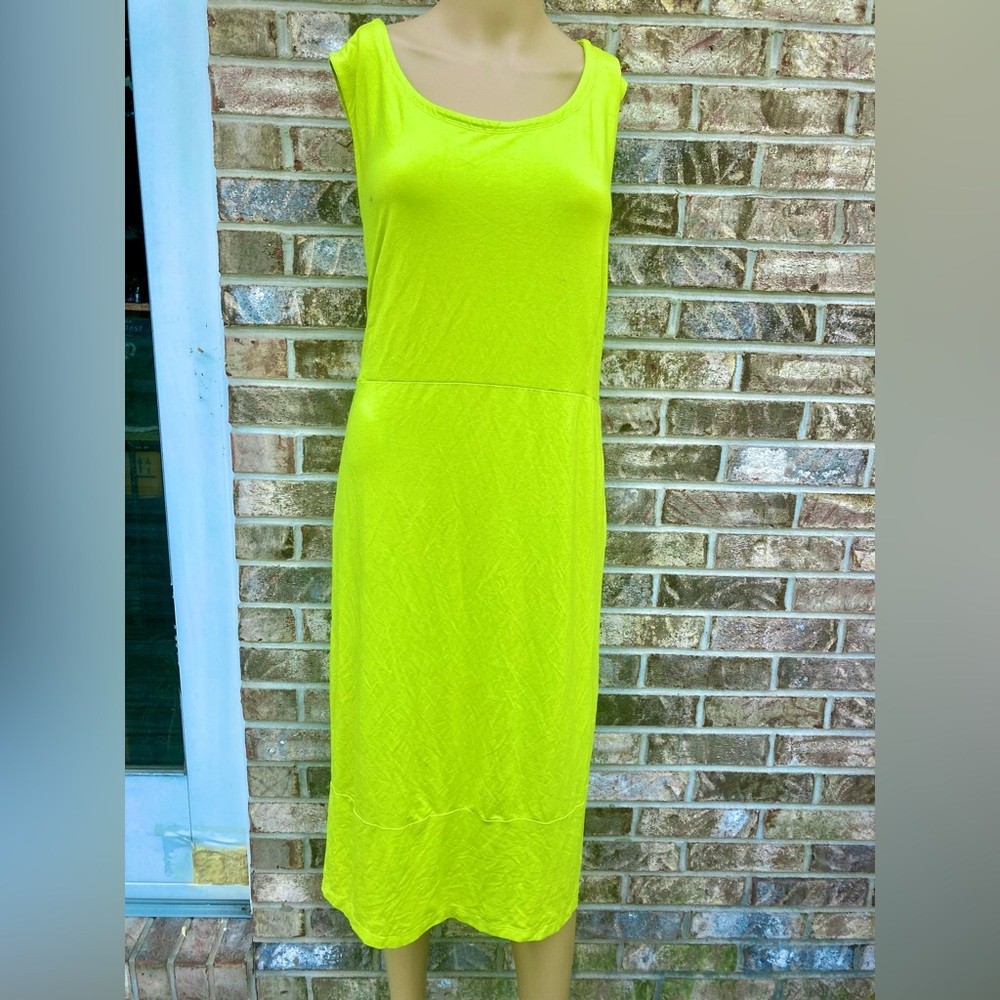 3X Lime Green Casual Summer Midi Dress